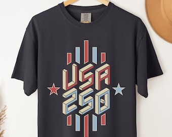 Comfort Colors® America 250 Years Anniversary Shirt, USA Semiquincentennial Tank, Stars & Stripes, Patriotic Shirt, 4th of July T-Shirt