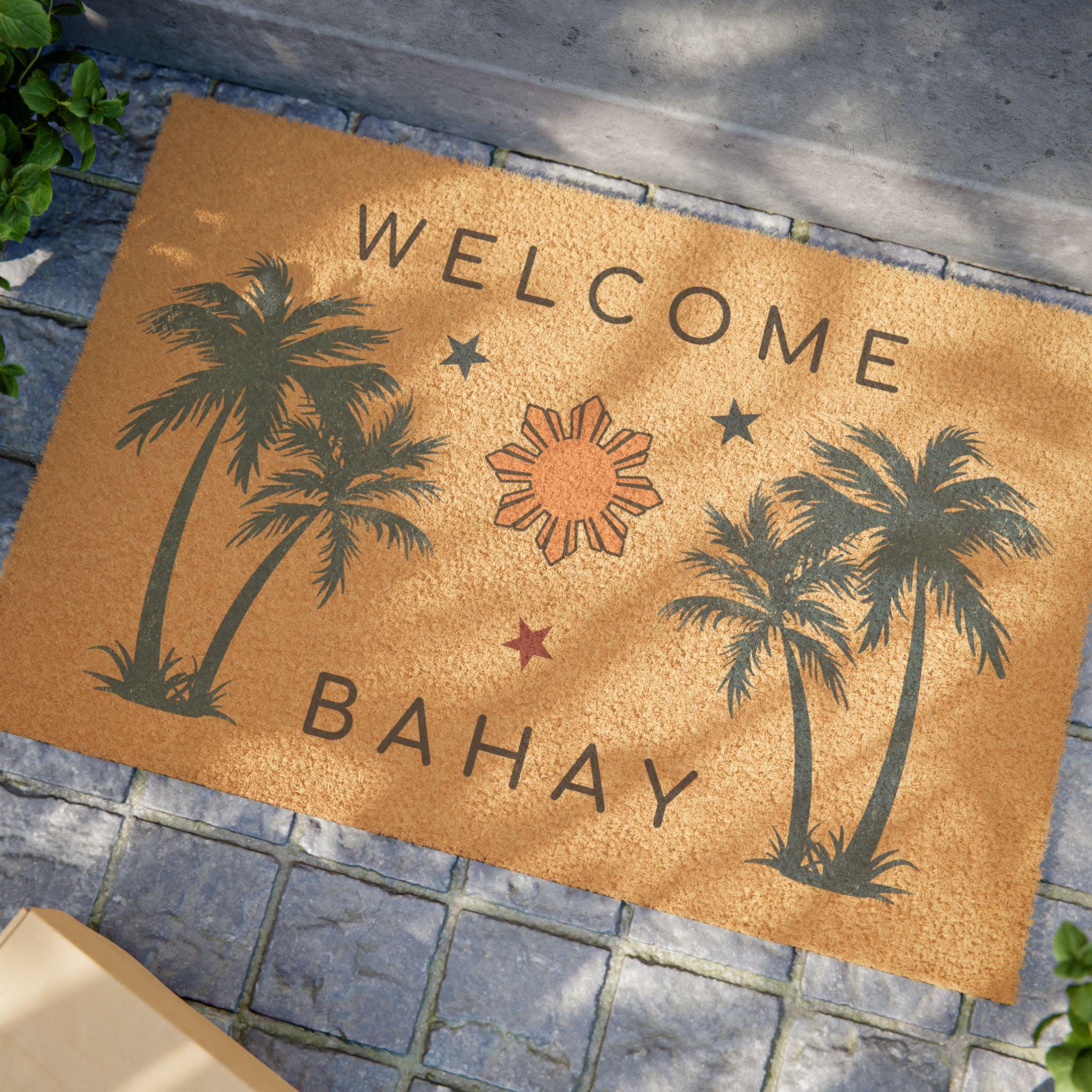 Filipino Welcome Bahay Door Mat, Pinoy Doormat, Philippines Sun Star ...