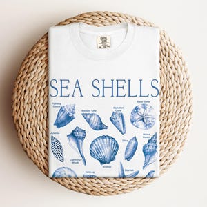 Comfort Colors Seashells-T-shirt: Coastal Vacation-T-shirt afbeelding 3
