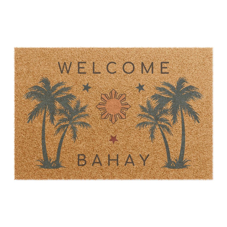 Filipino Welcome Bahay Door Mat, Pinoy Doormat, Philippines Sun Star ...