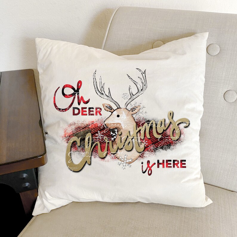 Download Oh Deer Christmas Is Here Buffalo Check Reindeer ...