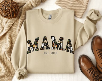 Personalized Halloween Mama Sweatshirt: Spooky Season Ghost Mom Sweater