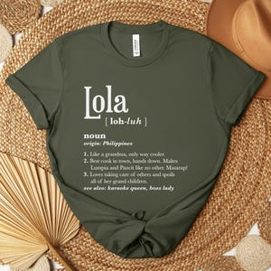 Lola T-shirt, Philippines Lola Gift, Funny Lola Dictionary Shirt, Pinoy Shirt, Funny Filipina Shirt, Mother's Day Gift, Funny Gift for Mom