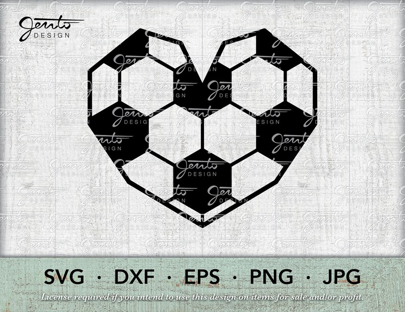 Download Soccer Geometric Heart SVG Cut Files Cricut Silhouette | Etsy