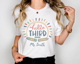 Personalized Third Grade Teacher Shirt: Back to School Tee