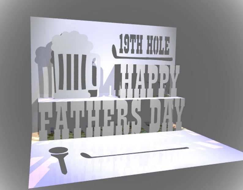 Download Fathers Day Golf Pop Up Card 3D SVG | Etsy