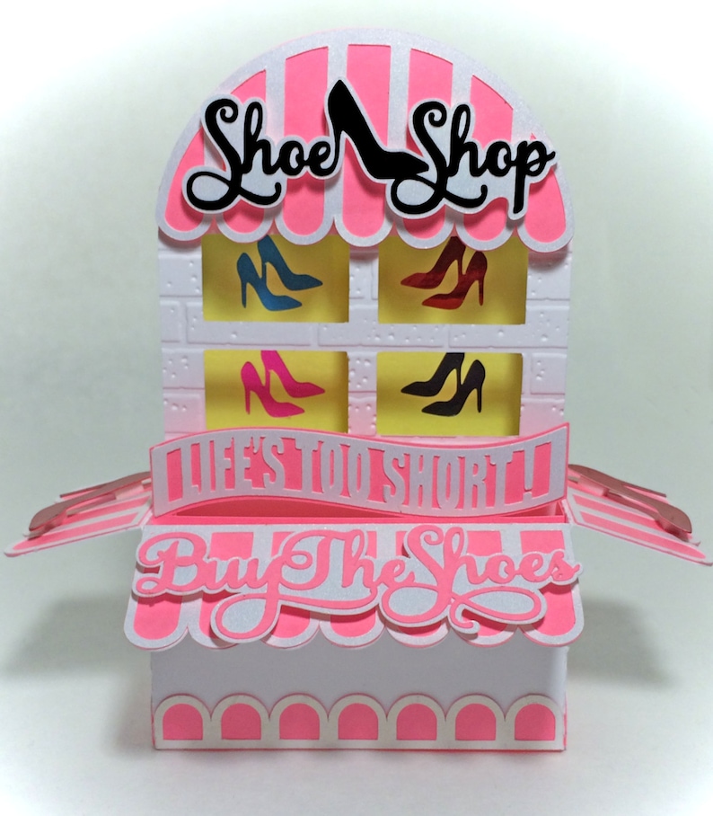 Shoe Shop Card In A Box 3D SVG image 1