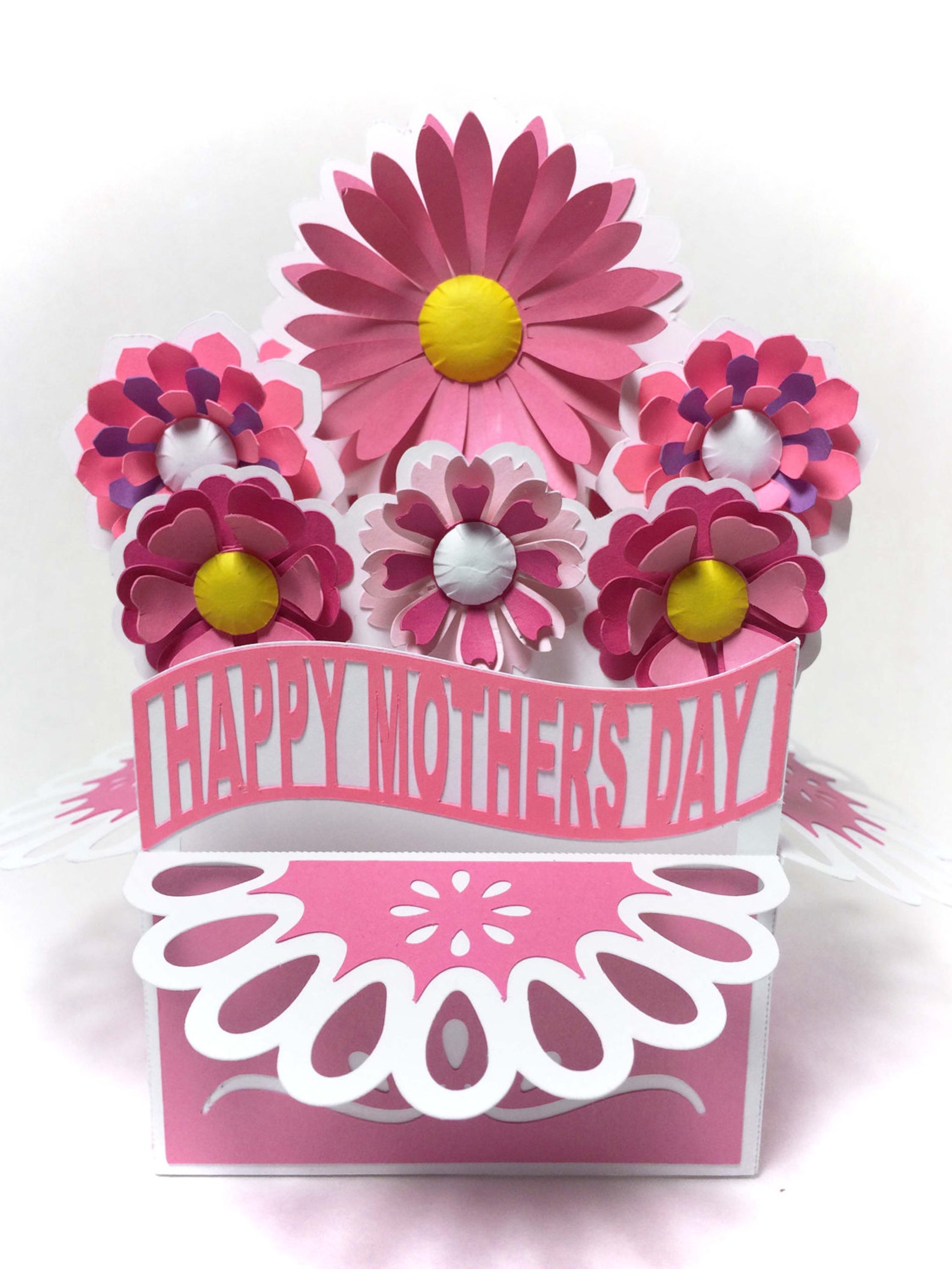 Bouquet Card in A Box 3D SVG - Etsy