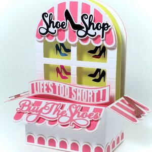 Shoe Shop Card In A Box 3D SVG image 2