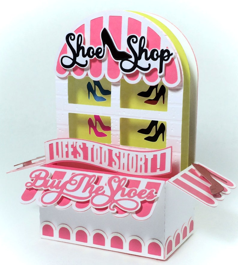 Shoe Shop Card In A Box 3D SVG image 2