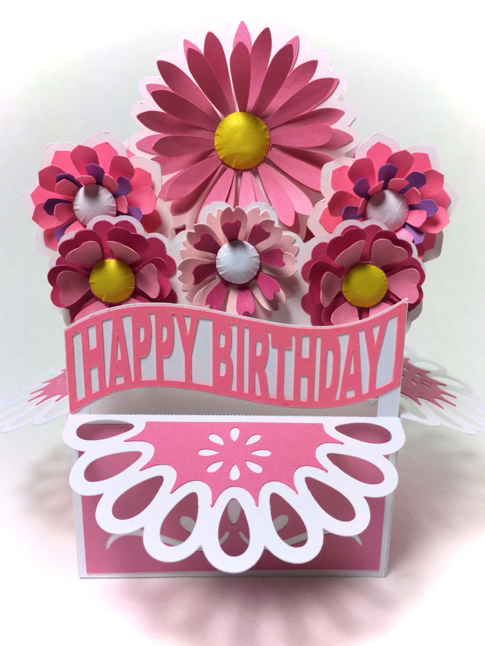 Bouquet Card in A Box 3D SVG - Etsy