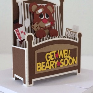 Get Well Bear Card In A Box 3D SVG image 4