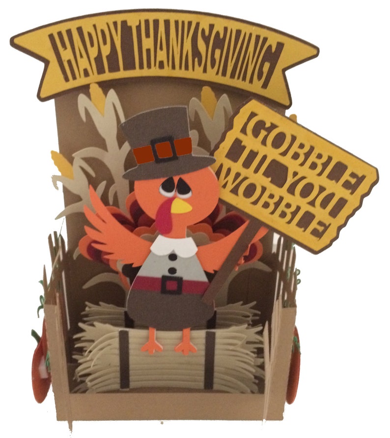 Thanksgiving Fall Card In A Box 3D SVG | Etsy