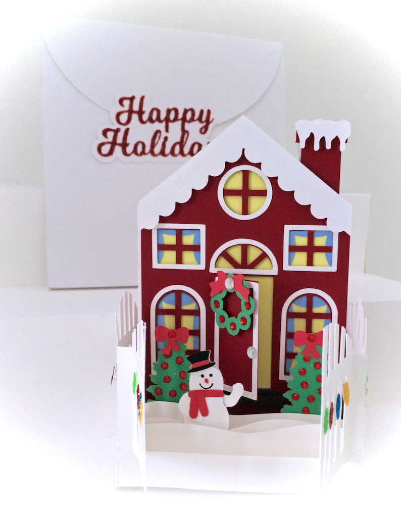 Download Holiday House Card In A Box 3D SVG | Etsy