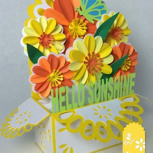 Sunshine Bouquet Card In A Box 3D SVG