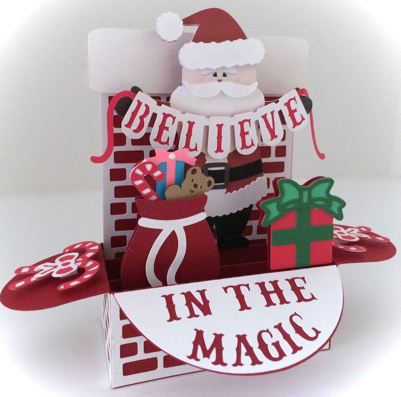Download Santa Believe Card In A Box 3D SVG | Etsy