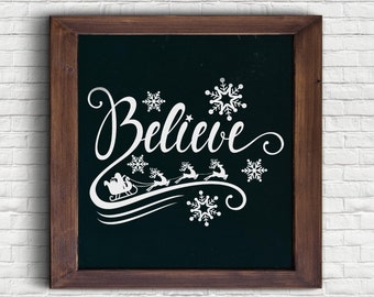 Believe Christmas Vector SVG Art