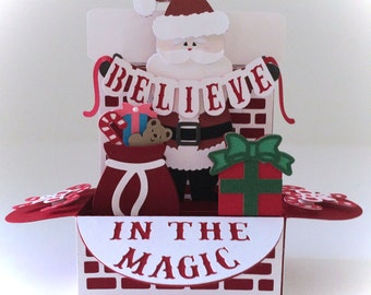 Santa Believe Carte dans une boîte 3D SVG