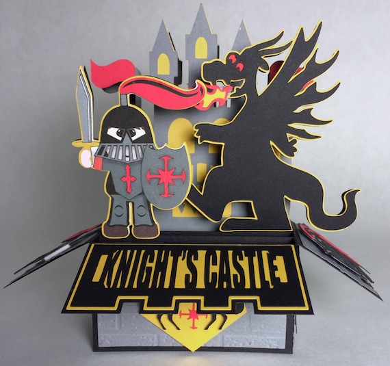 Download Knights Castle Card In A Box 3d Svg Etsy