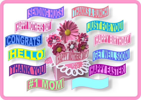 Download Bouquet Card In A Box 3d Svg Etsy