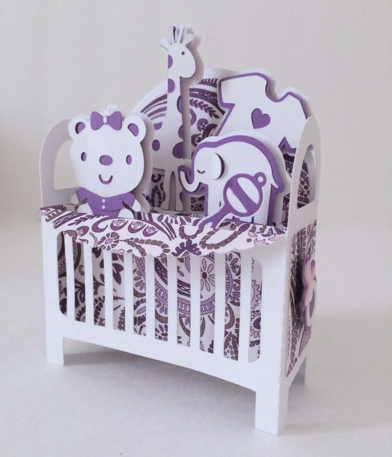 Download Baby Crib Card In A Box 3D SVG | Etsy