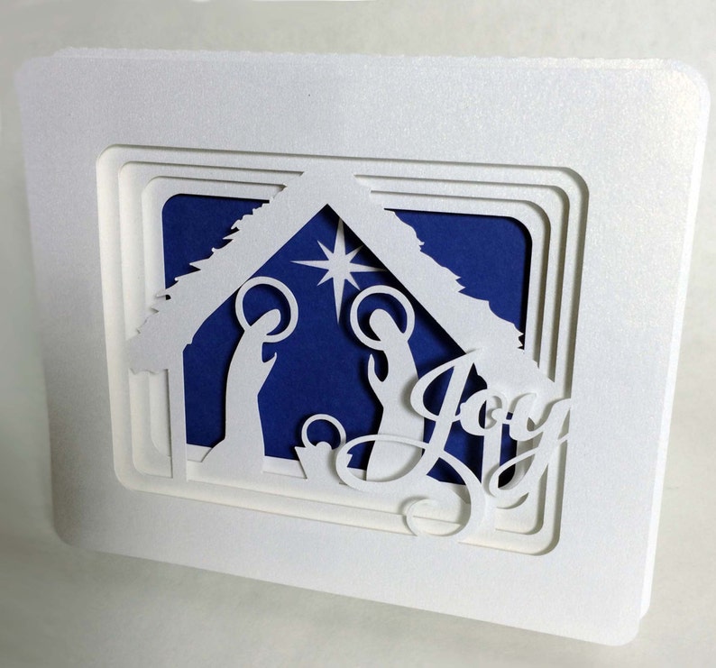 Download Nativity Pop Dot Card 3D SVG | Etsy