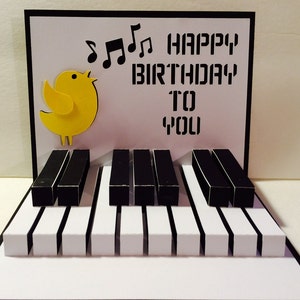 Joyeux anniversaire piano, fichier de coupe SVG Popup 3D