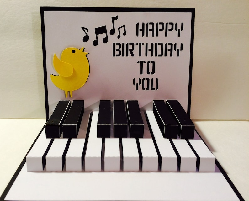 Happy Birthday Piano 3D Popup SVG Cutting File | Etsy