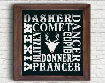 Reindeer Subway Art SVG