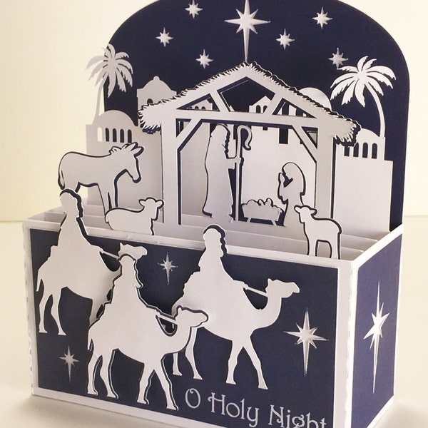 Nativity Christmas Card In A Box 3D SVG