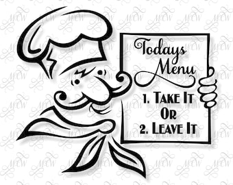 Take It Or Leave It Chef with Menu SVG