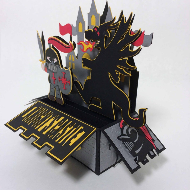 Download Knights Castle Card In A Box 3D SVG | Etsy