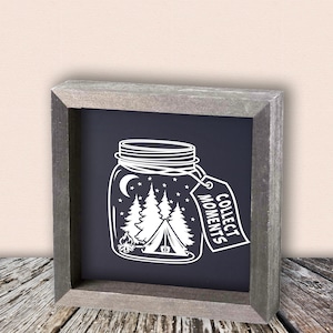 Collect Moments Tent Camping Jar Art  for Vinyl, Sublimation, Stencils and Print