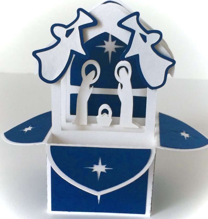 Download Nativity Card In A Box 3D SVG | Etsy