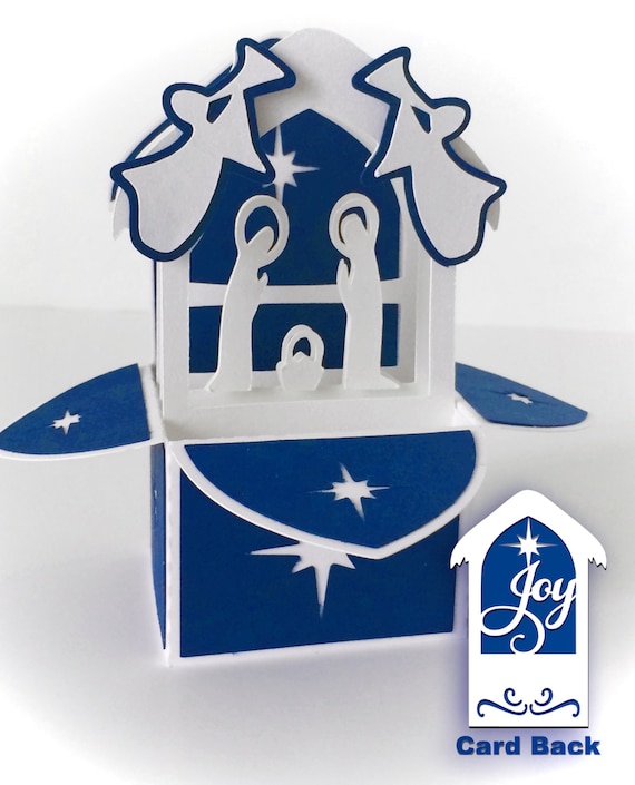 Download Nativity Card In A Box 3d Svg Etsy