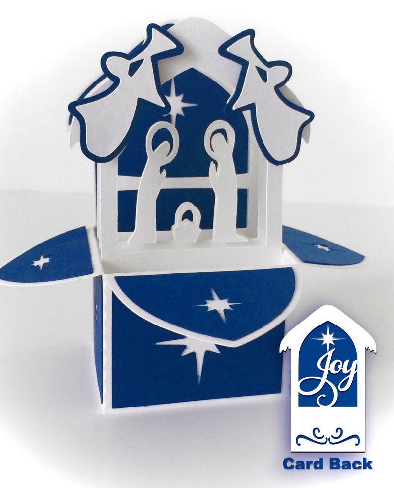 Download Nativity Card In A Box 3D SVG | Etsy