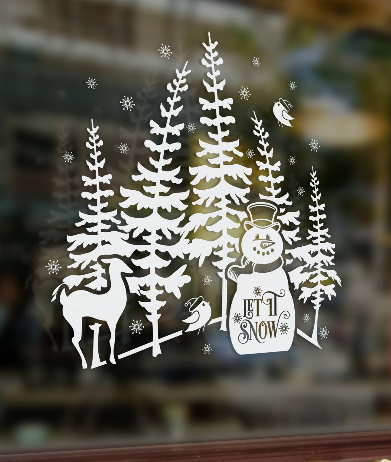 Download Let It Snow Christmas Snowman Scene Art Svg Etsy