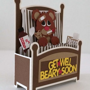 Get Well Bear Card In A Box 3D SVG image 5