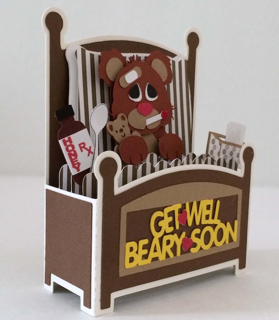 Get Well Soon Bear Card, Get Well Bear Pop-Up Card