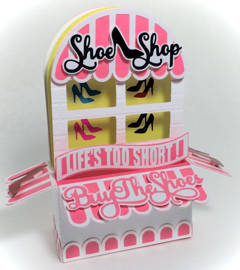 Shoe Shop Card In A Box 3D SVG image 3