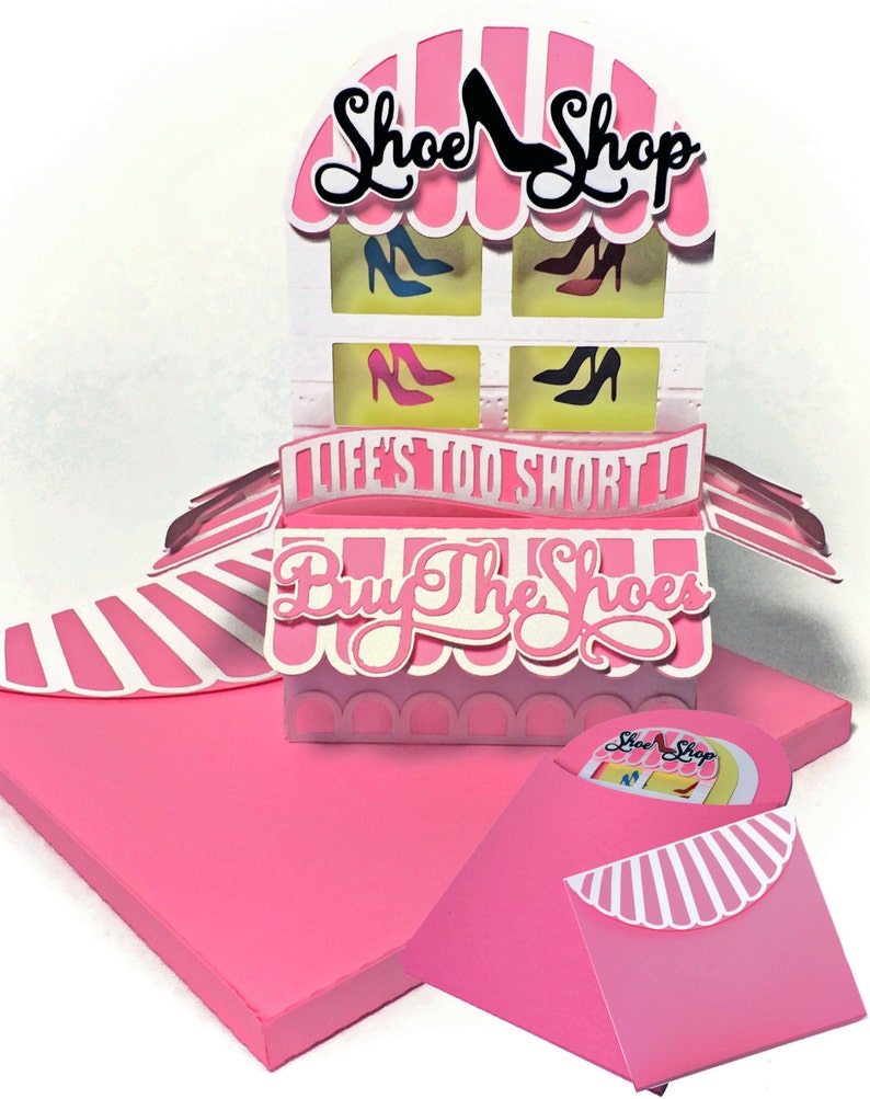 Shoe Shop Card In A Box 3D SVG image 5