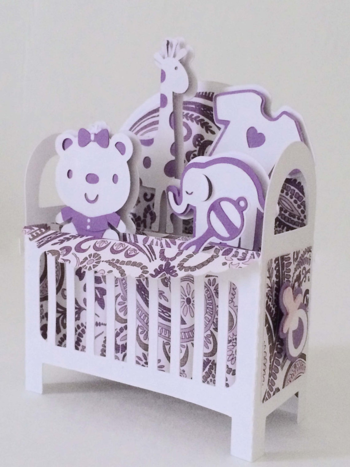 Baby Crib Card in A Box 3D SVG Etsy