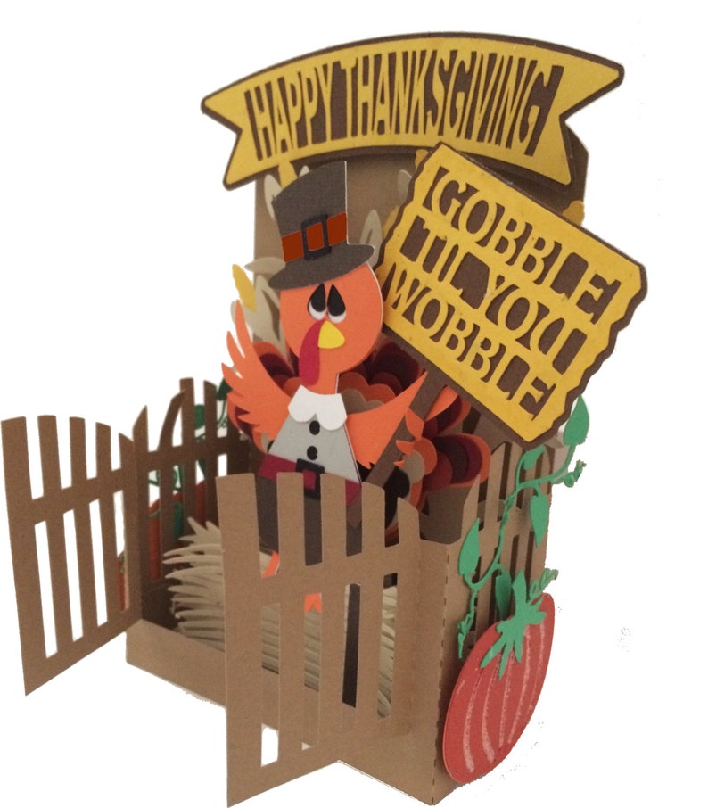 Thanksgiving Fall Card in A Box 3D SVG - Etsy