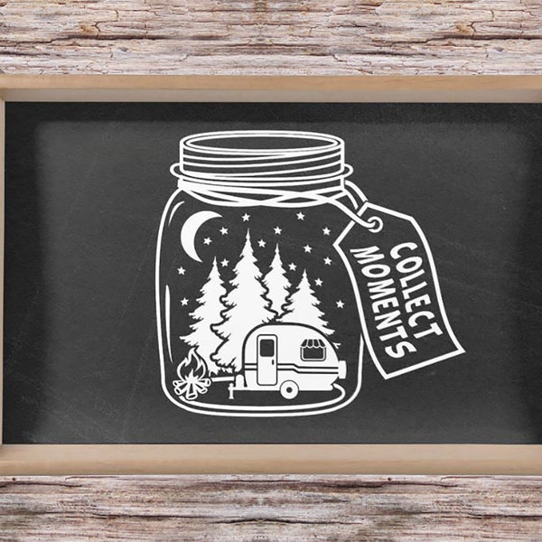 Collect Moments Camper Jar Art  for Vinyl, Sublimation, Stencils and Print