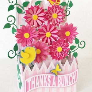 Whimsy Floral Garden Card In A Box 3D SVG