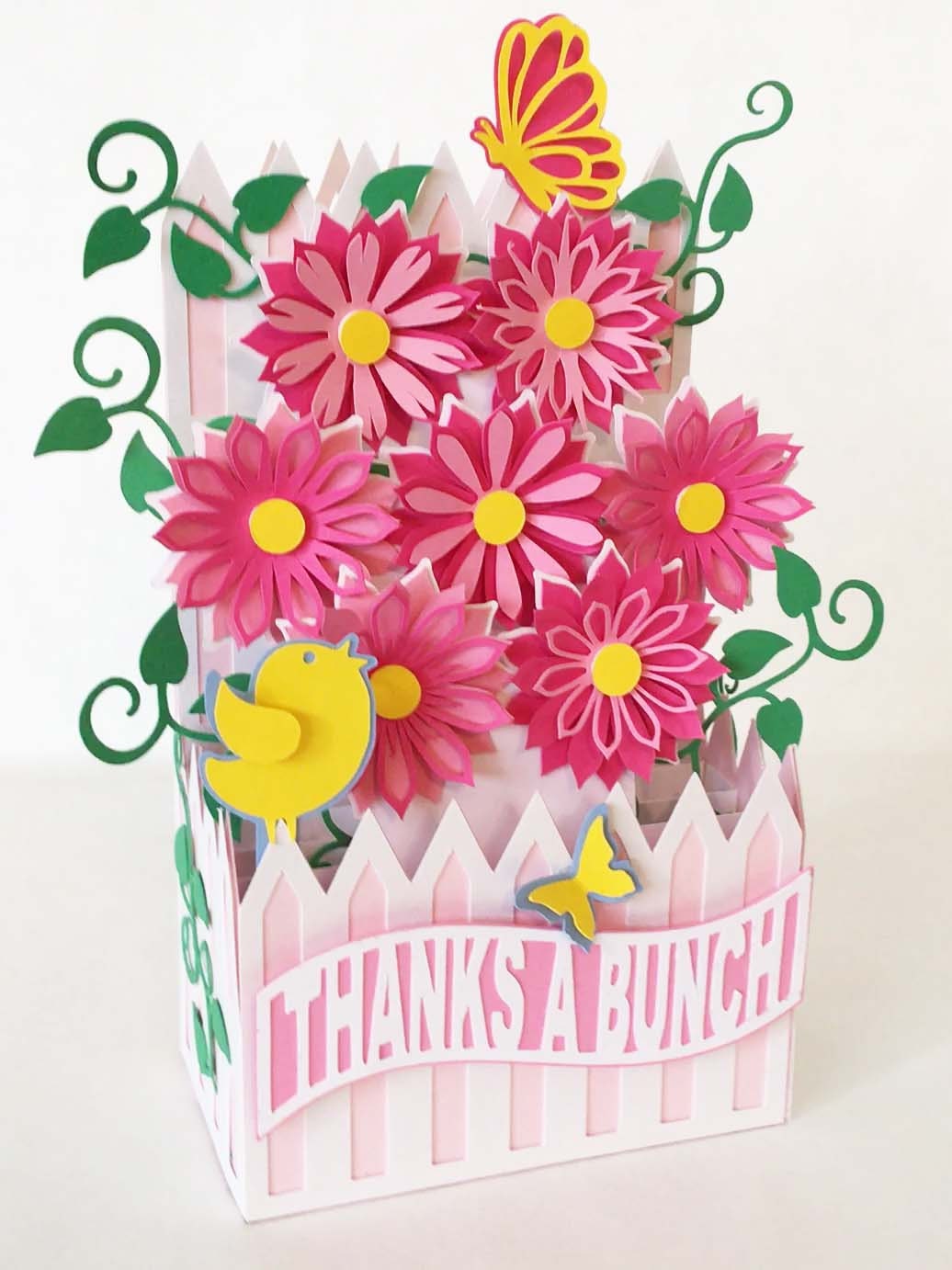 Whimsy Floral Garden Card In A Box 3D SVG