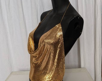 gold mesh top