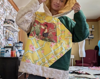 upcycled hoodie - quilted style