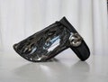 visor \/ goggles \/ mask - black & reflective silver with black lace pattern - burning man, costume, festival, face cover