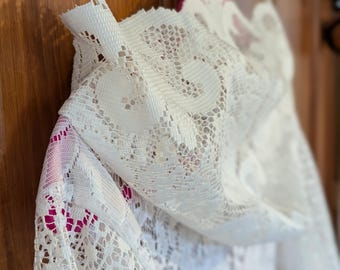 One of a kind lace hoodie recycled materials - unisex size M- handmade hooded sweatshirt from repurposed materials, upcycled